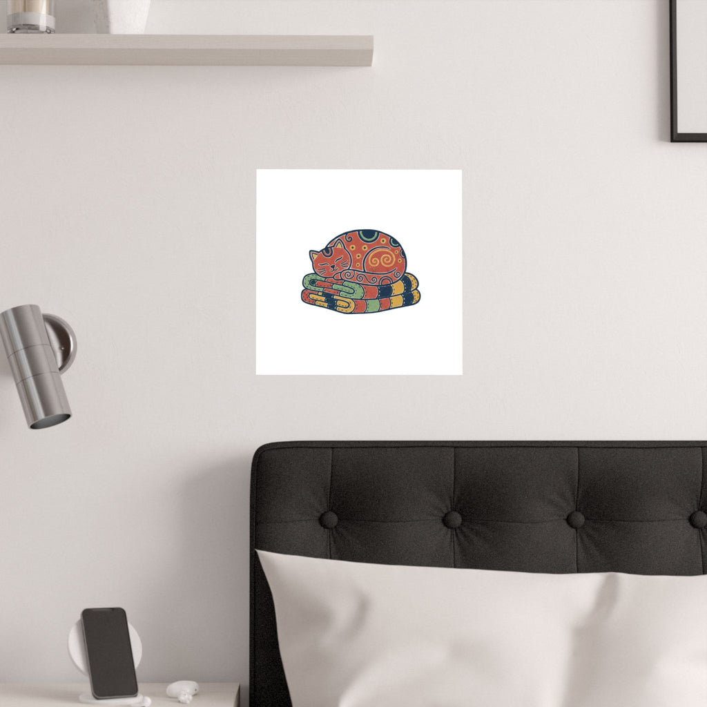 Cat On Quilt Poster