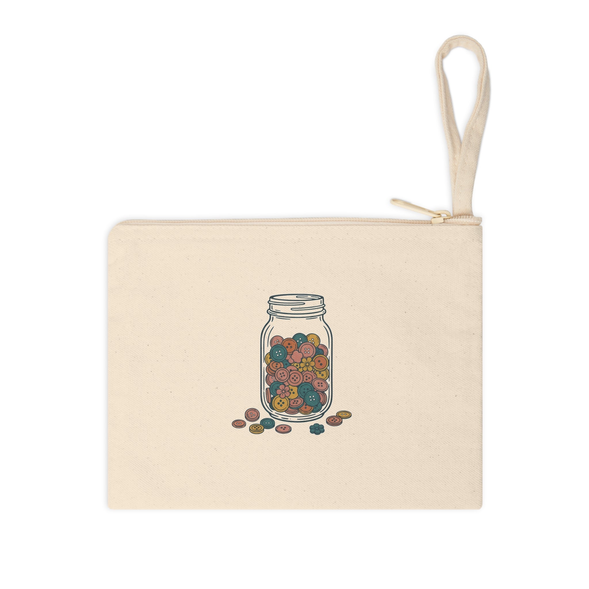 Button Jar Zip Pouch
