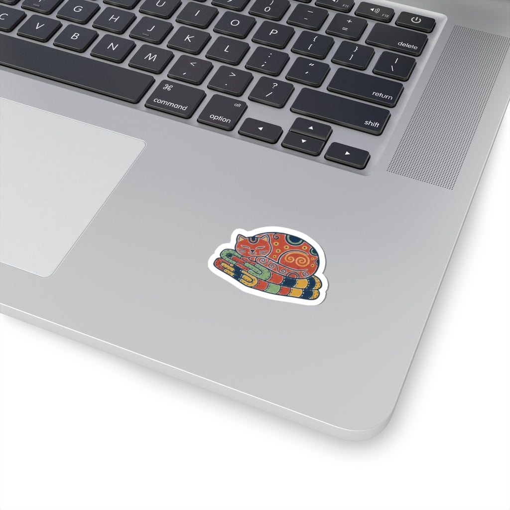 Cat On Quilt Sticker