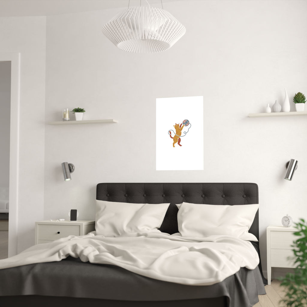 Cat Yarn Ball Poster