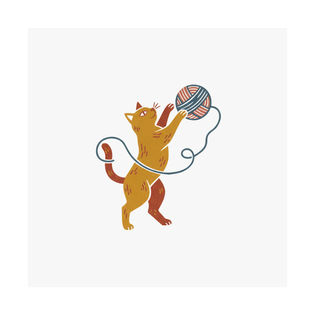 Cat Yarn Ball Poster