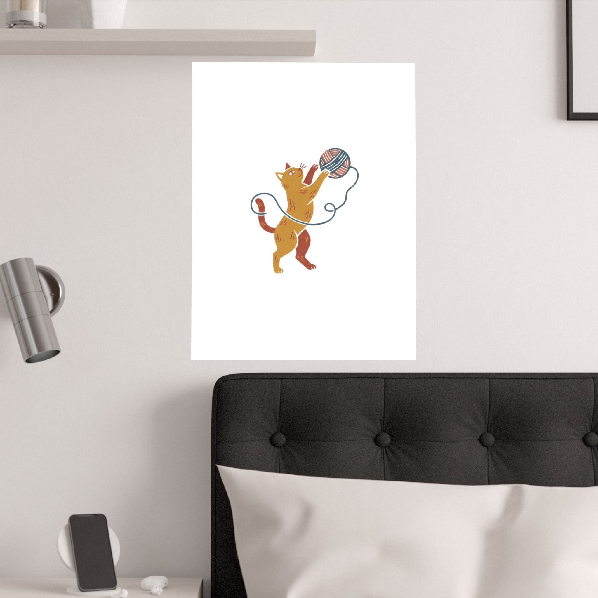 Cat Yarn Ball Poster