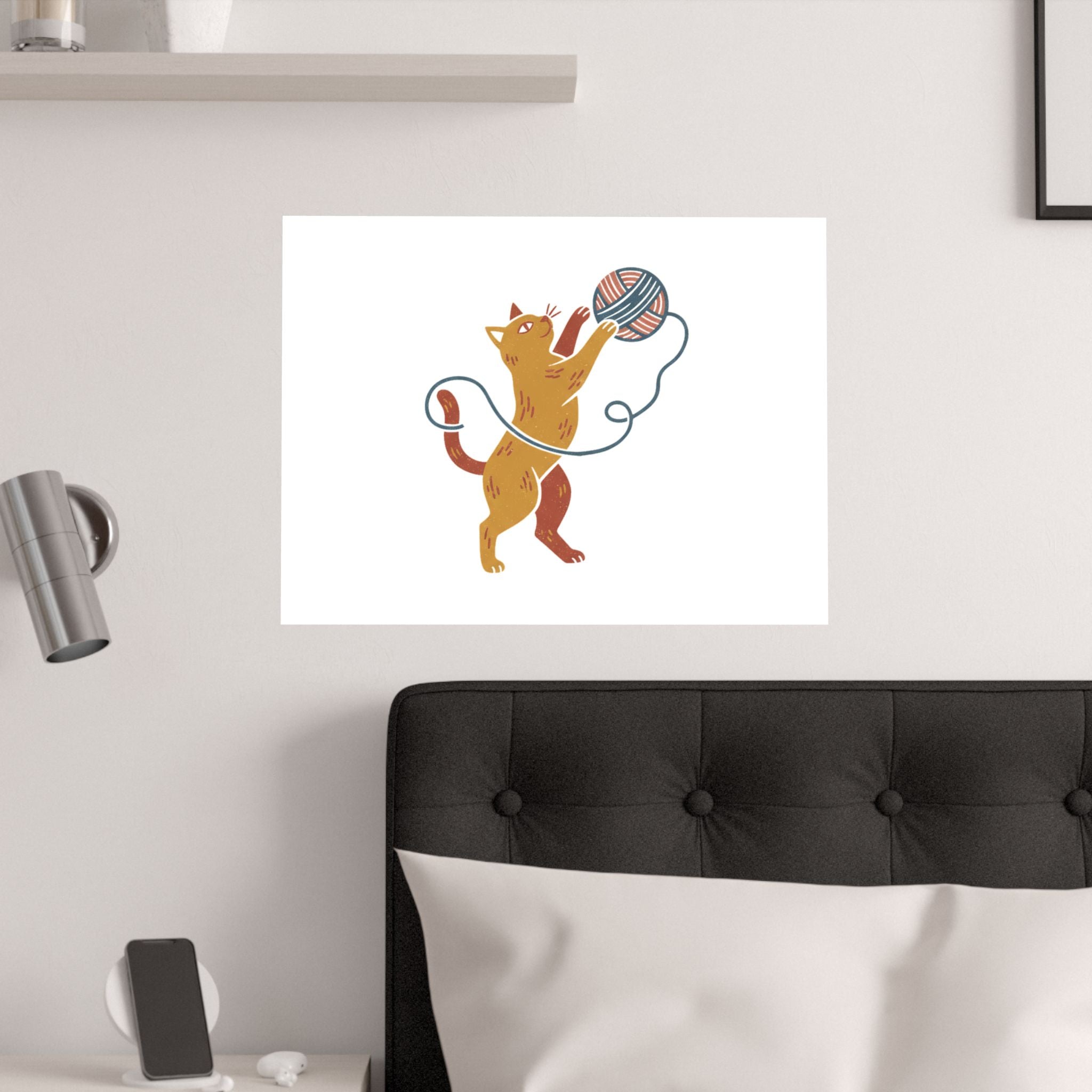 Cat Yarn Ball Poster