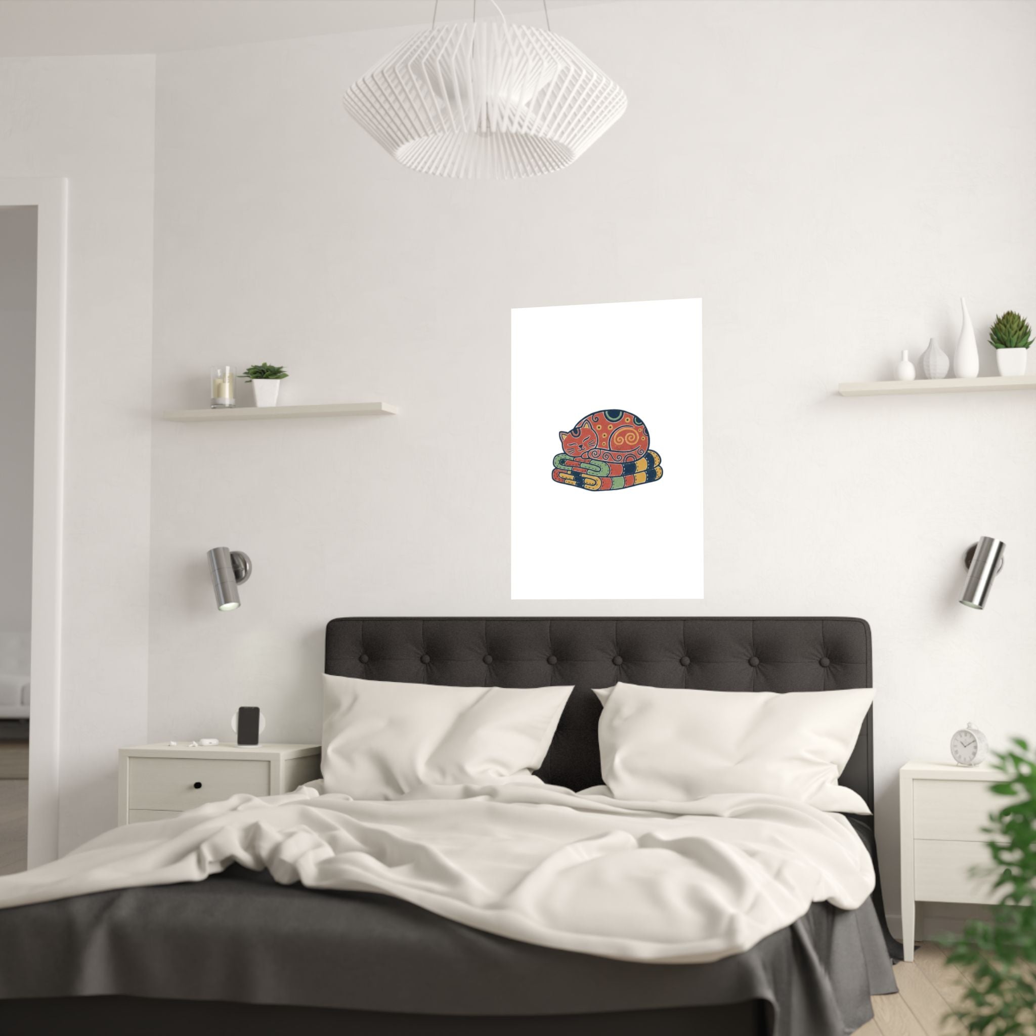 Cat On Quilt Poster