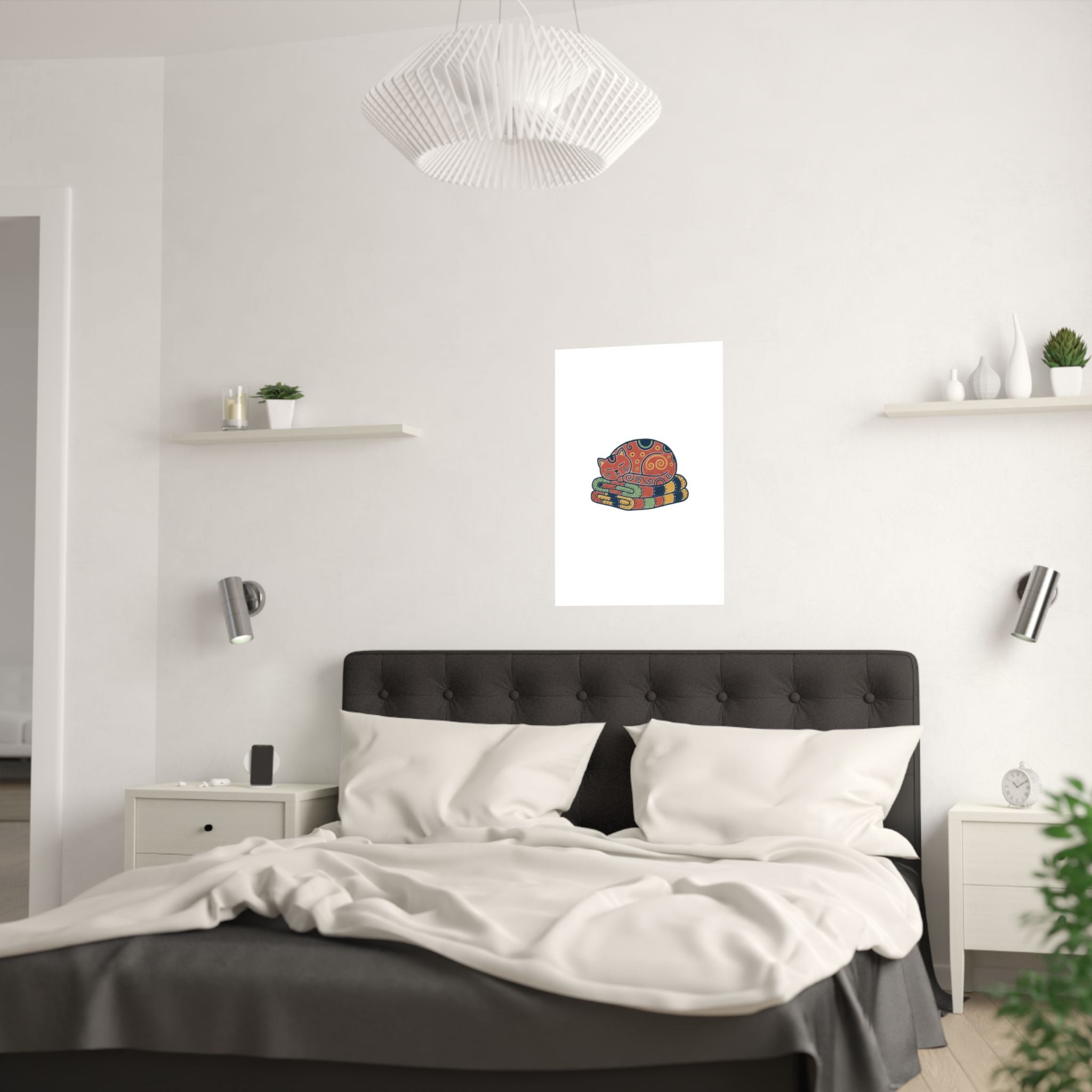 Cat On Quilt Poster