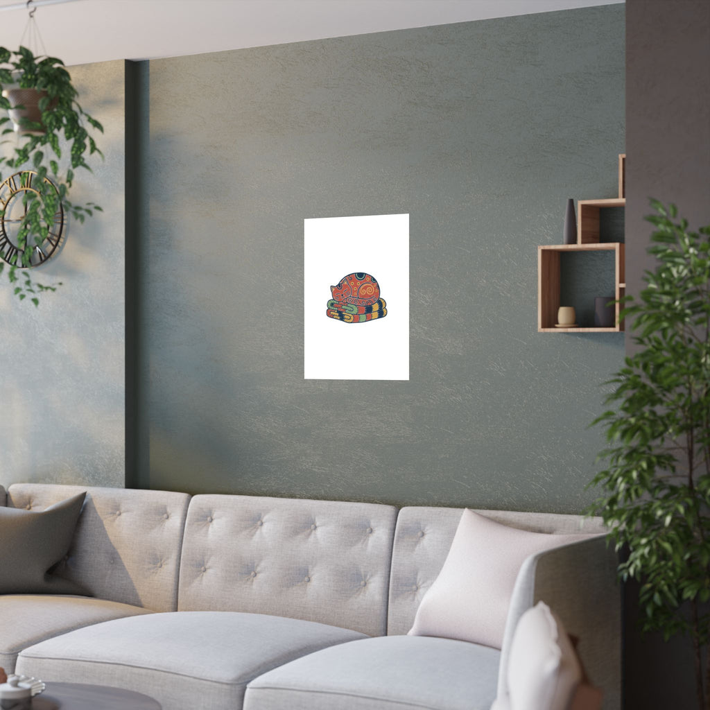 Cat On Quilt Poster