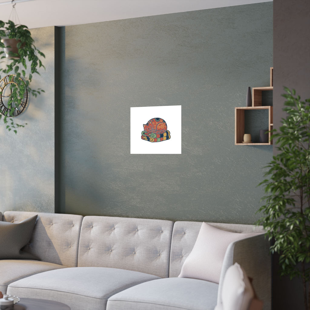 Cat On Quilt Poster