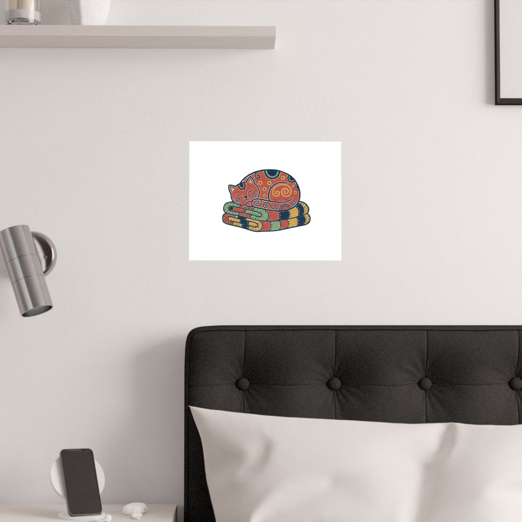 Cat On Quilt Poster