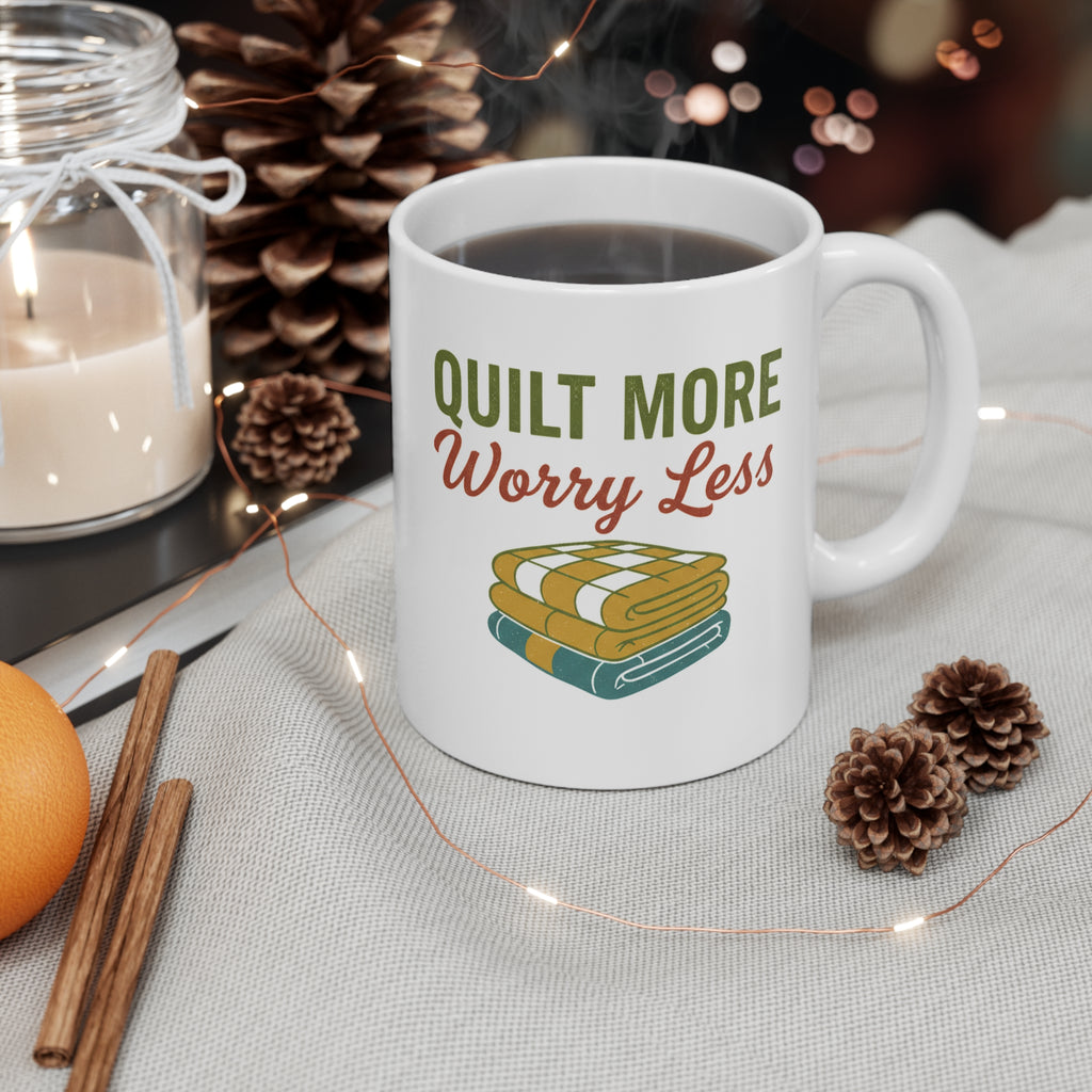 Quilt More Worry Less Mug