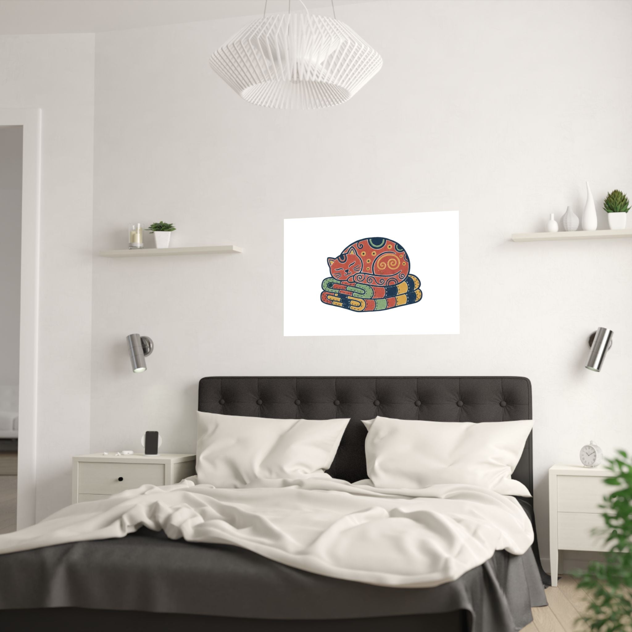 Cat On Quilt Poster