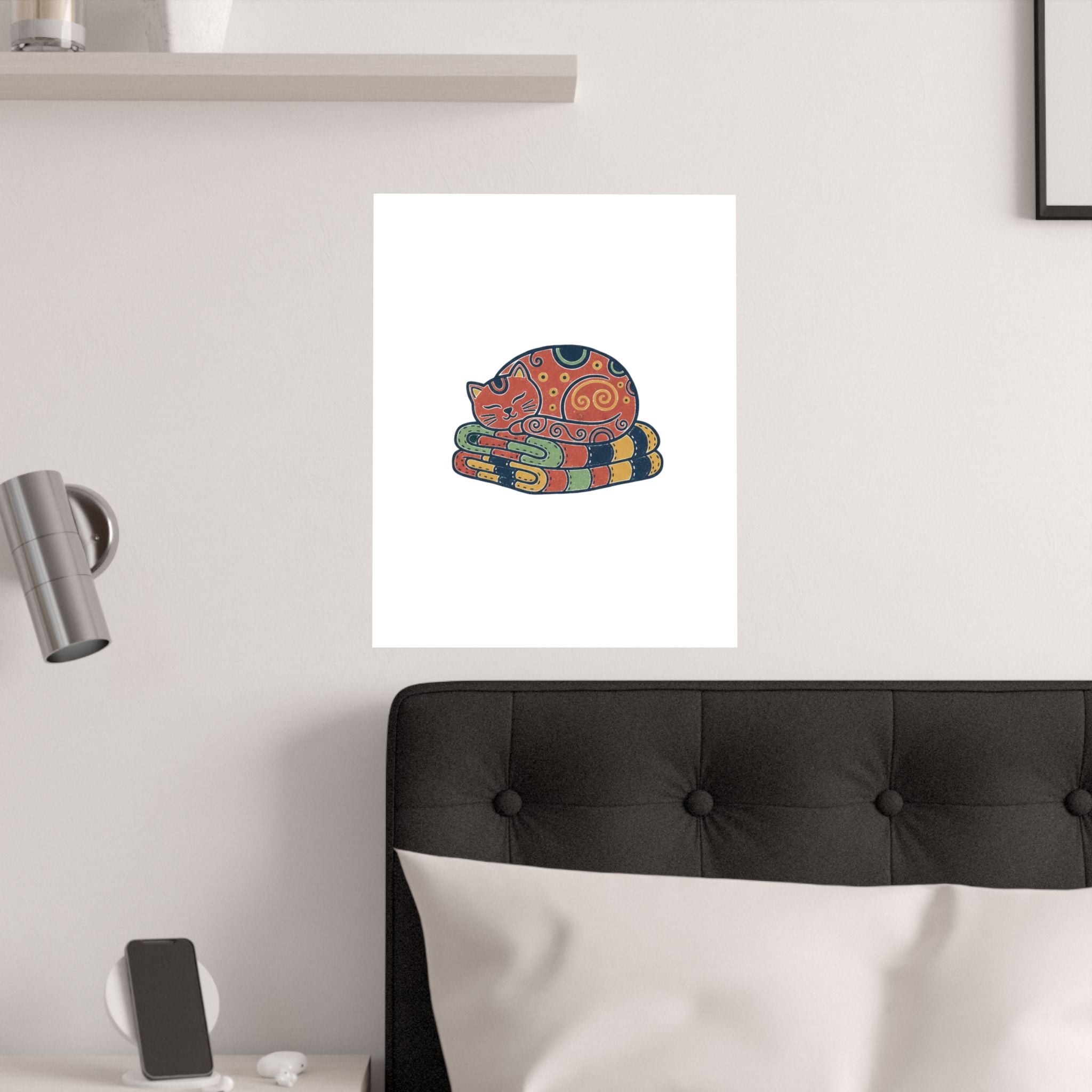 Cat On Quilt Poster