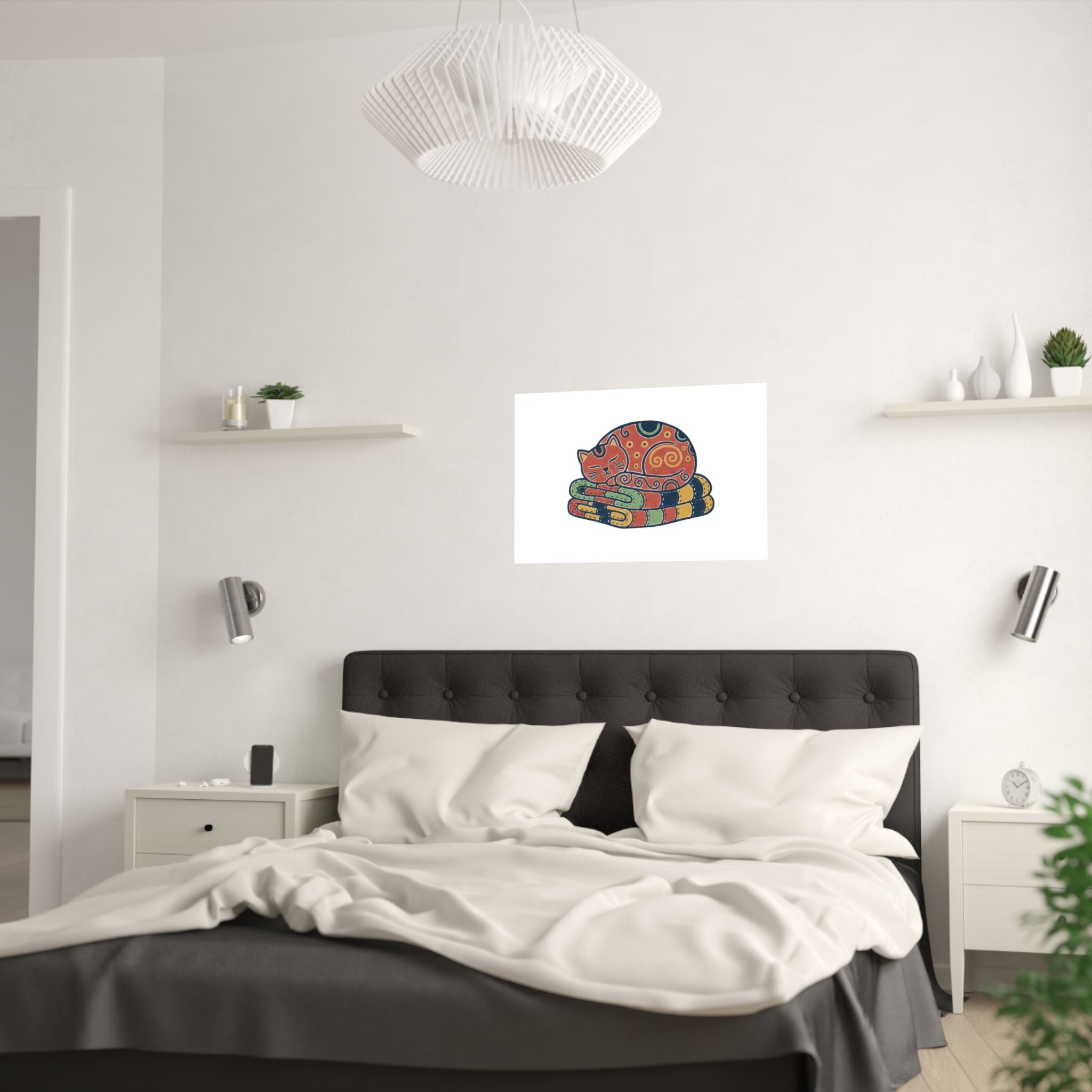 Cat On Quilt Poster