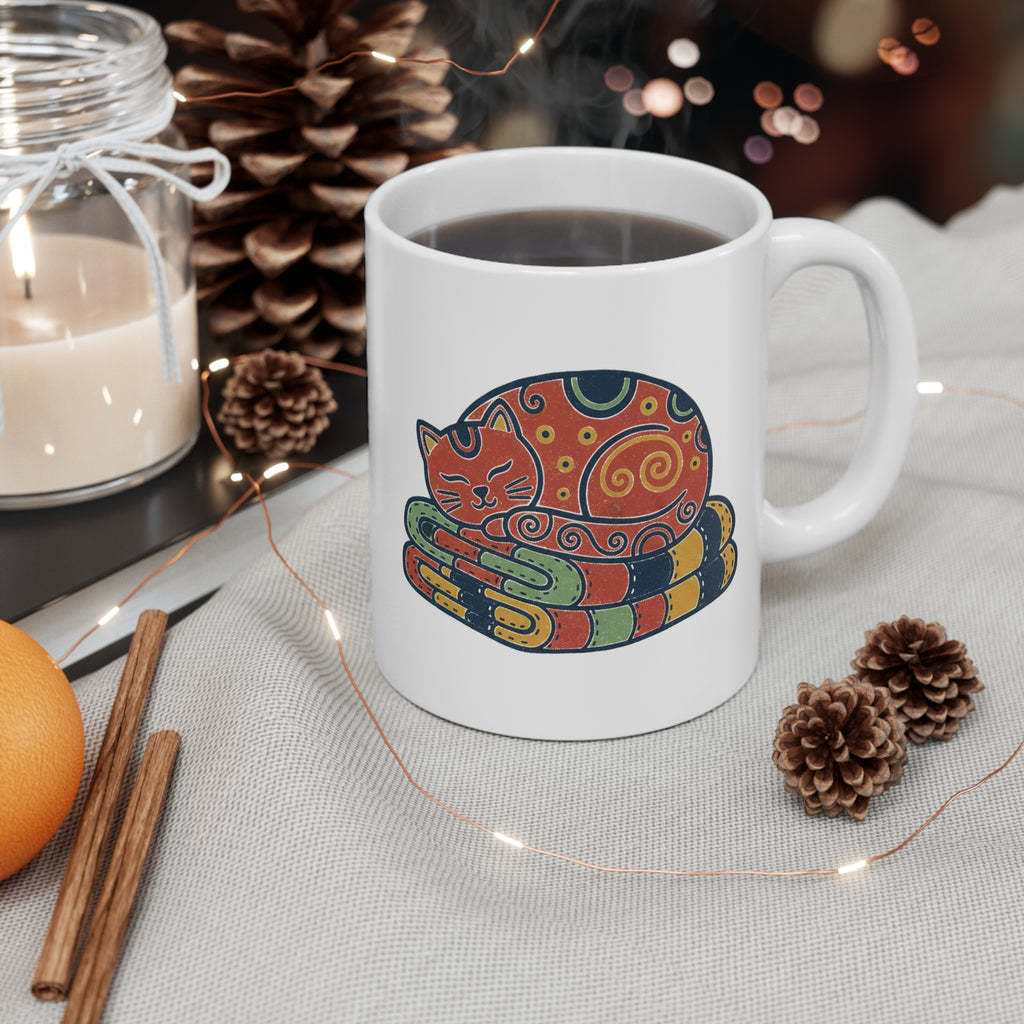 Cat On Quilt Mug