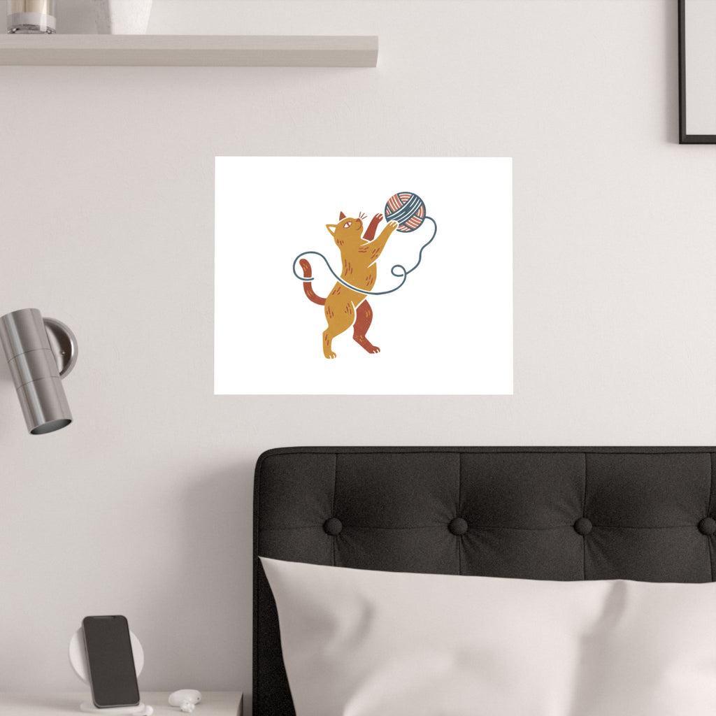 Cat Yarn Ball Poster