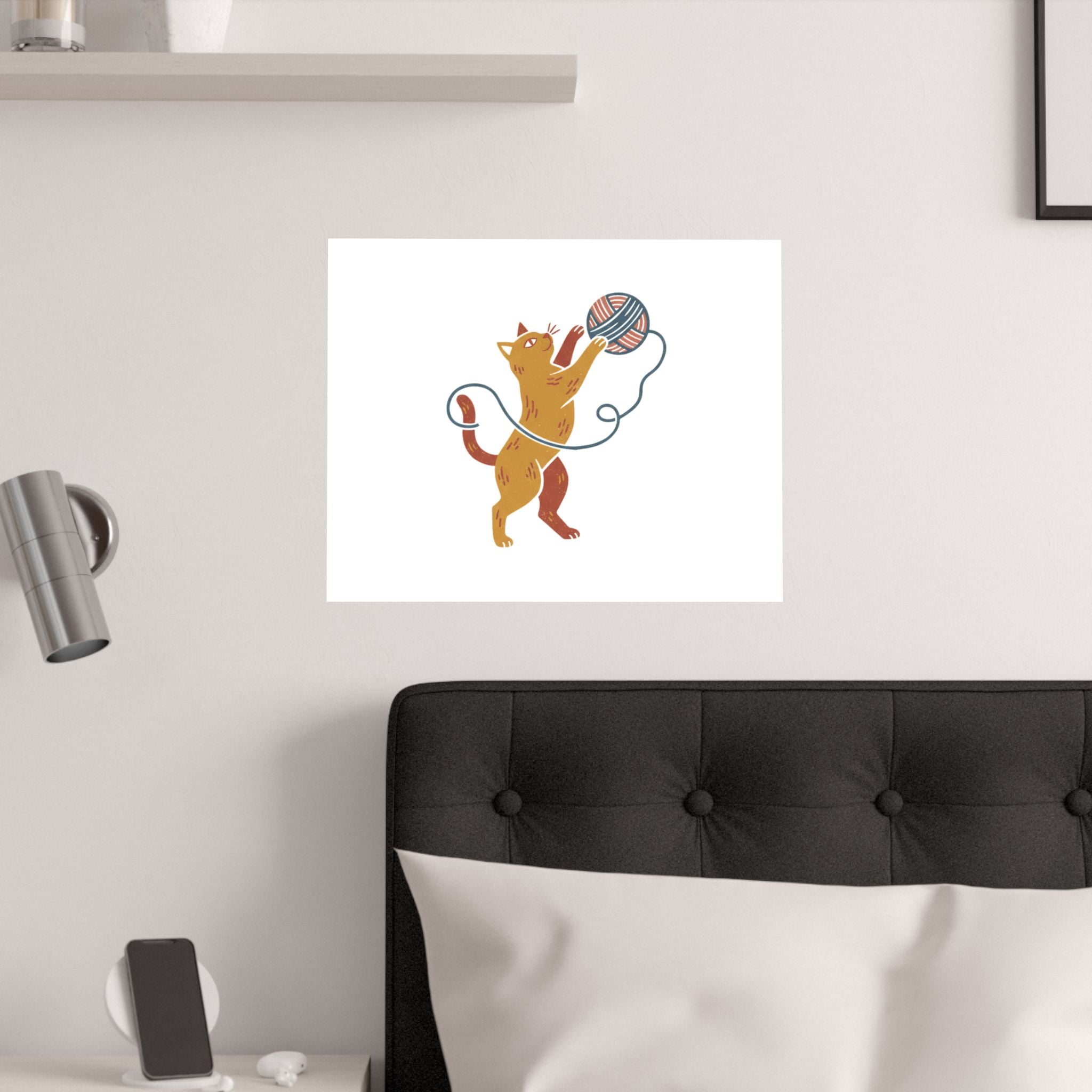Cat Yarn Ball Poster