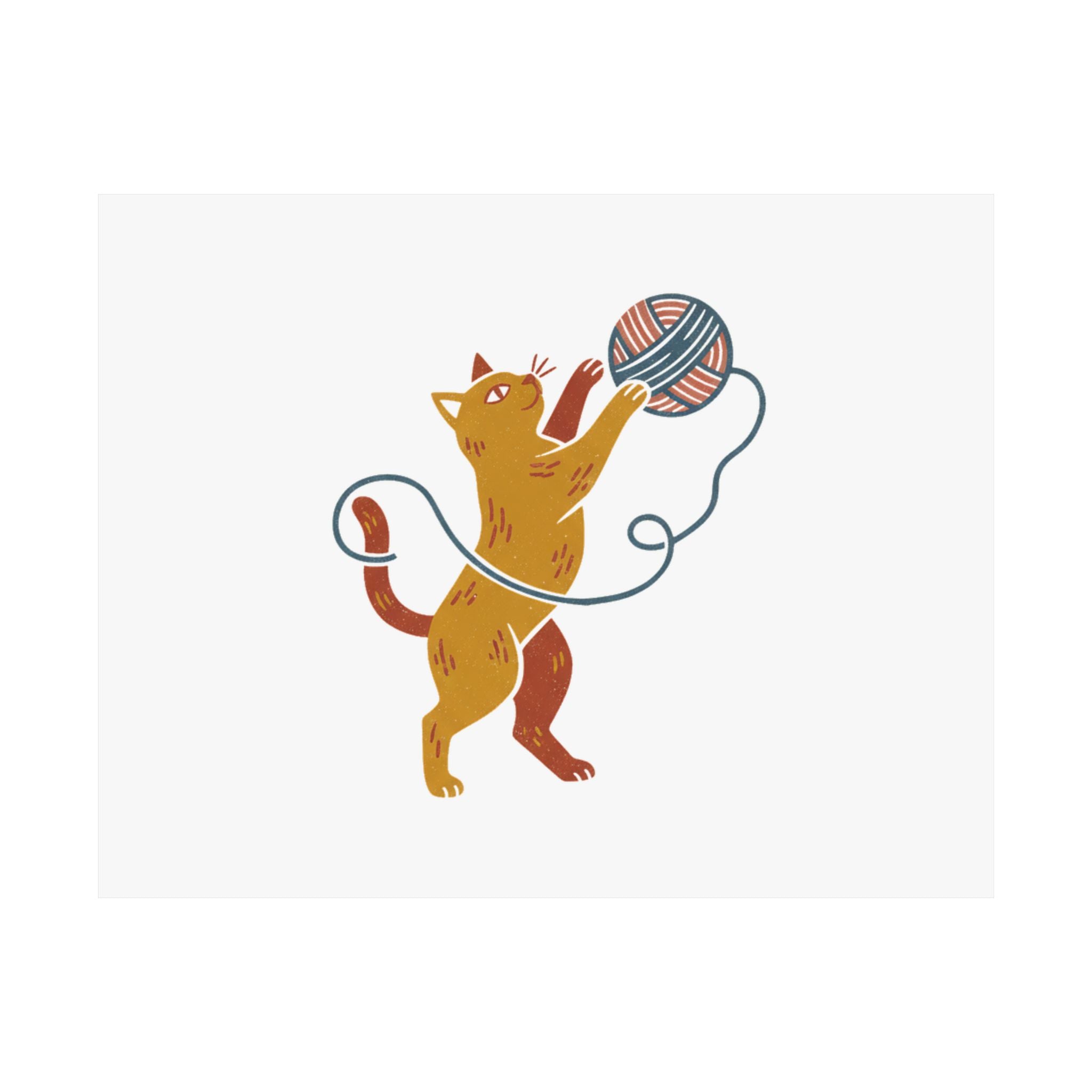 Cat Yarn Ball Poster