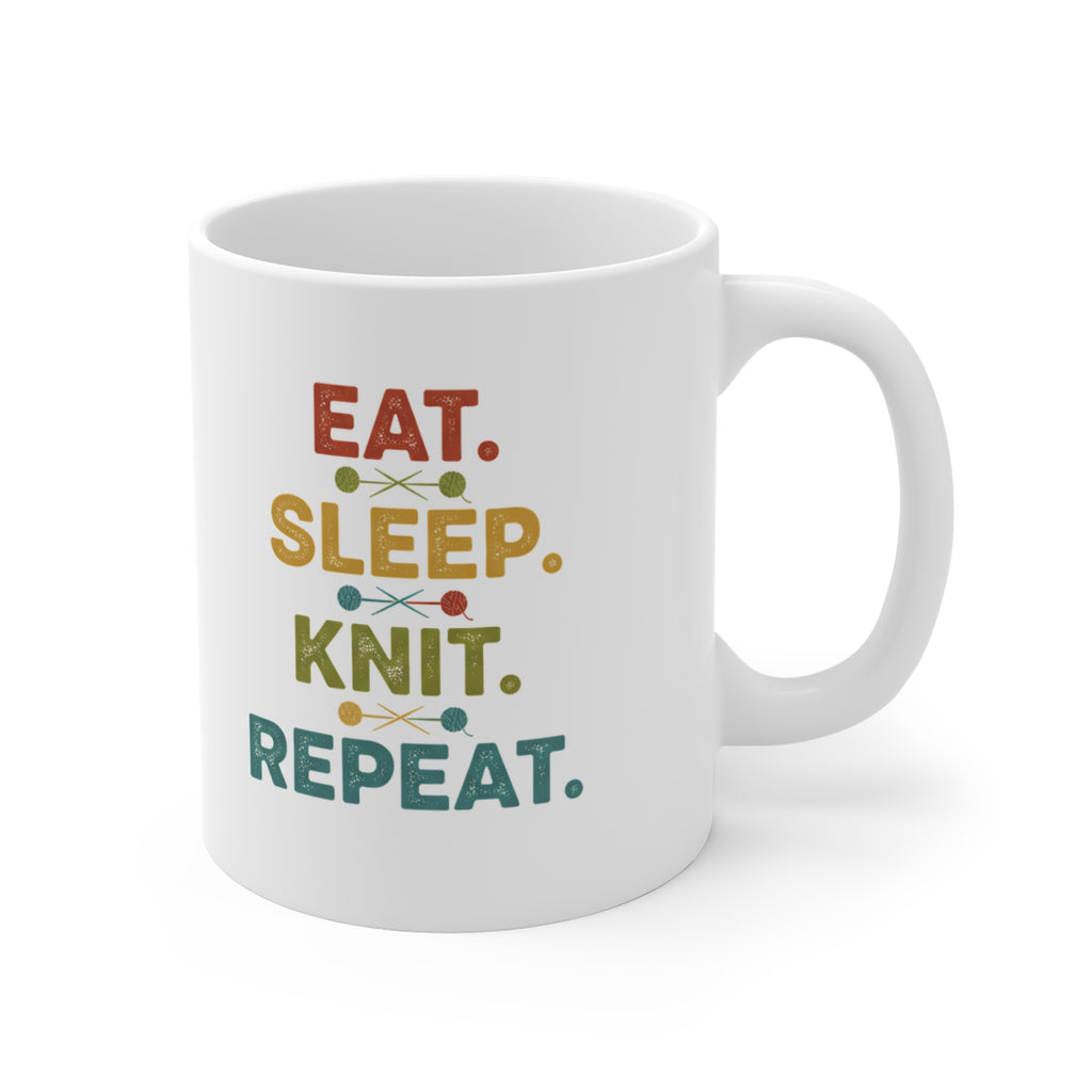 Eat Sleep Knit Repeat Mug