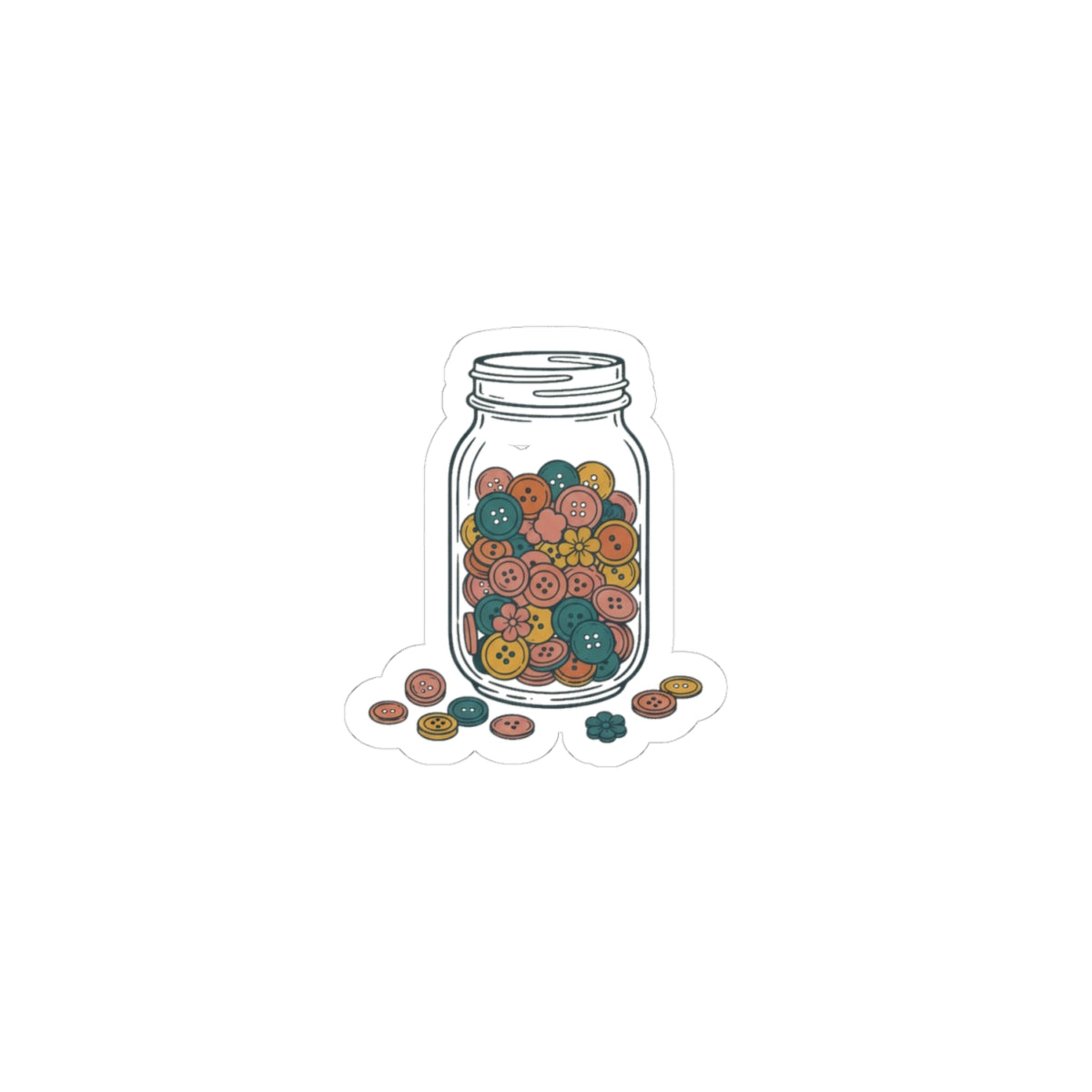 Button Jar Sticker