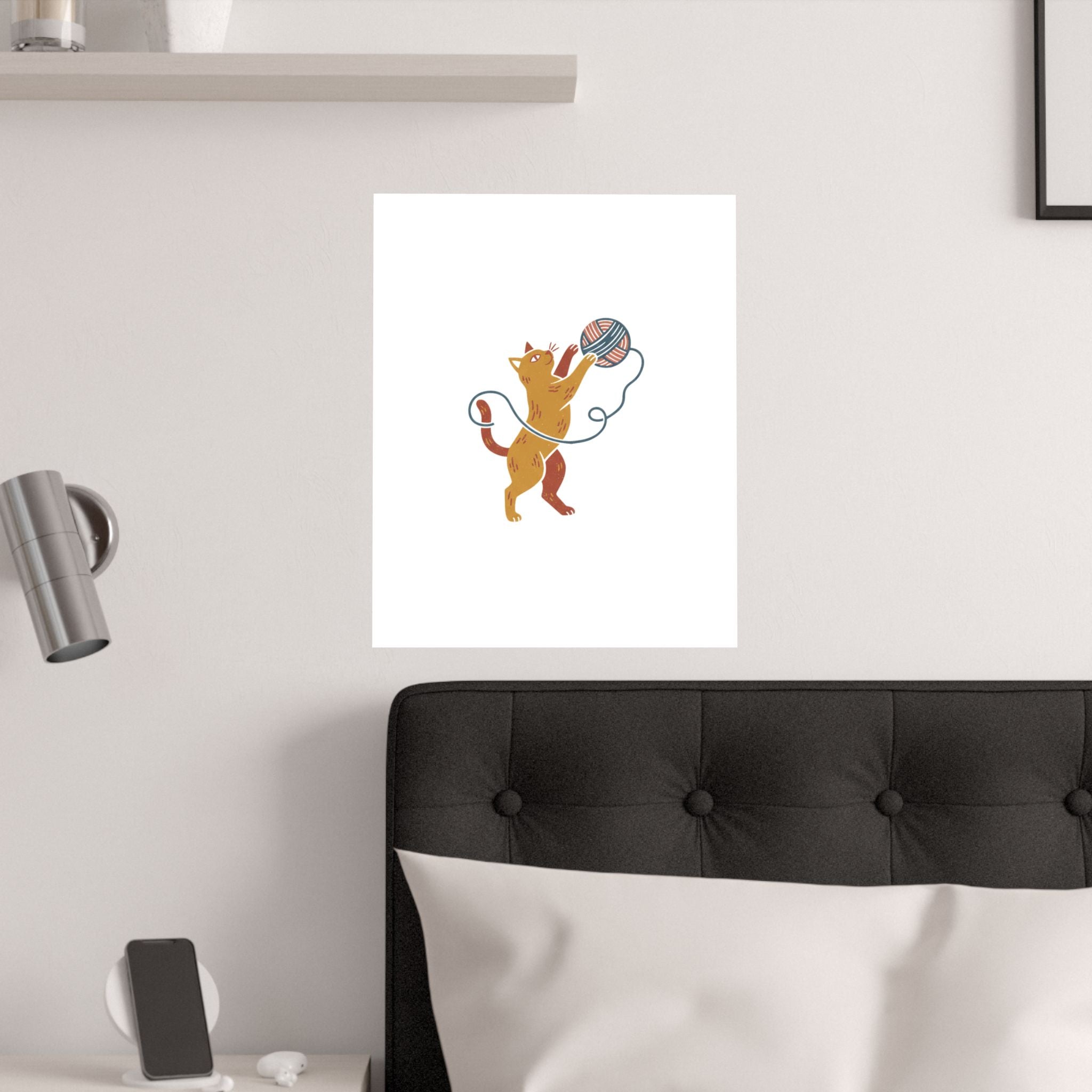 Cat Yarn Ball Poster