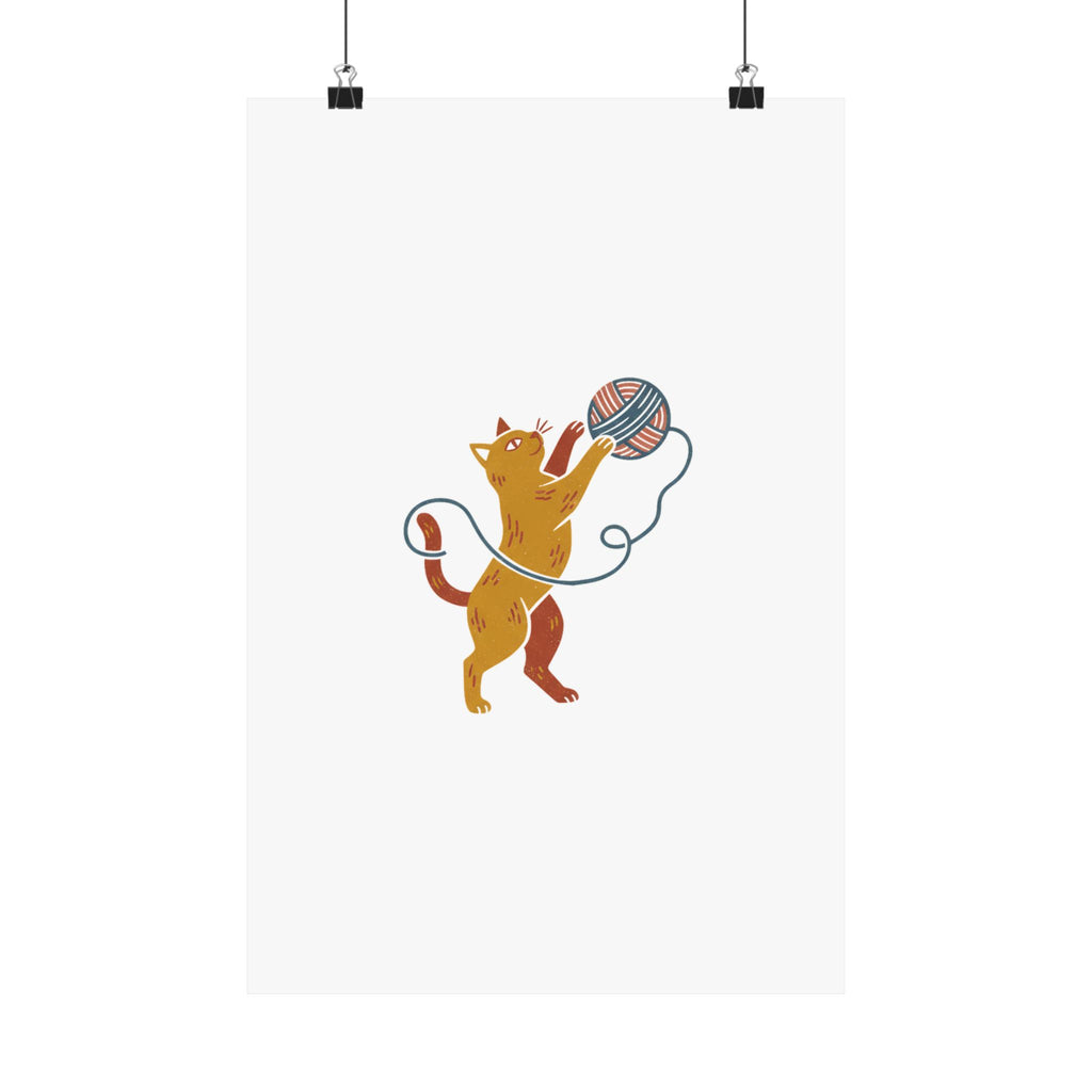 Cat Yarn Ball Poster