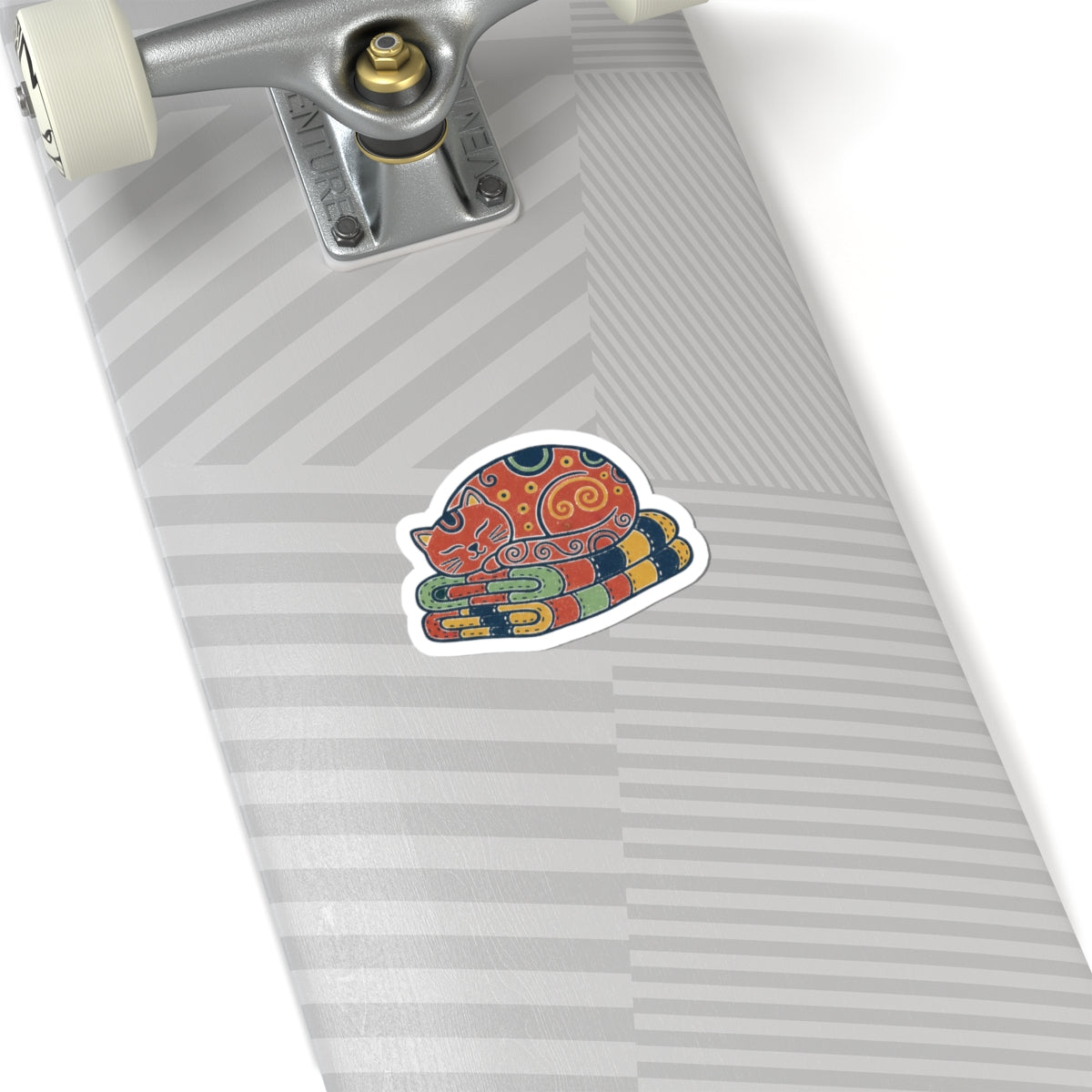 Cat On Quilt Sticker