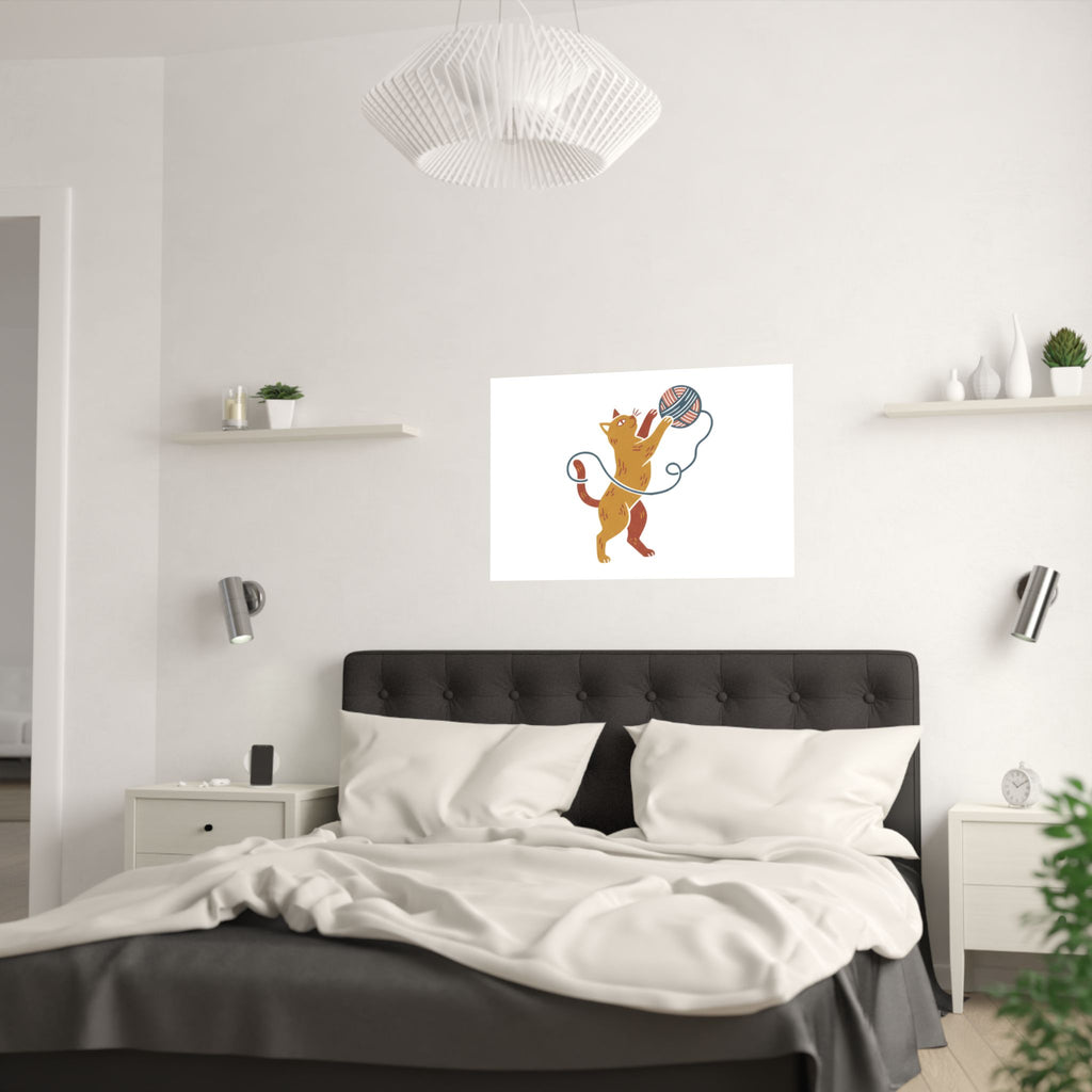 Cat Yarn Ball Poster
