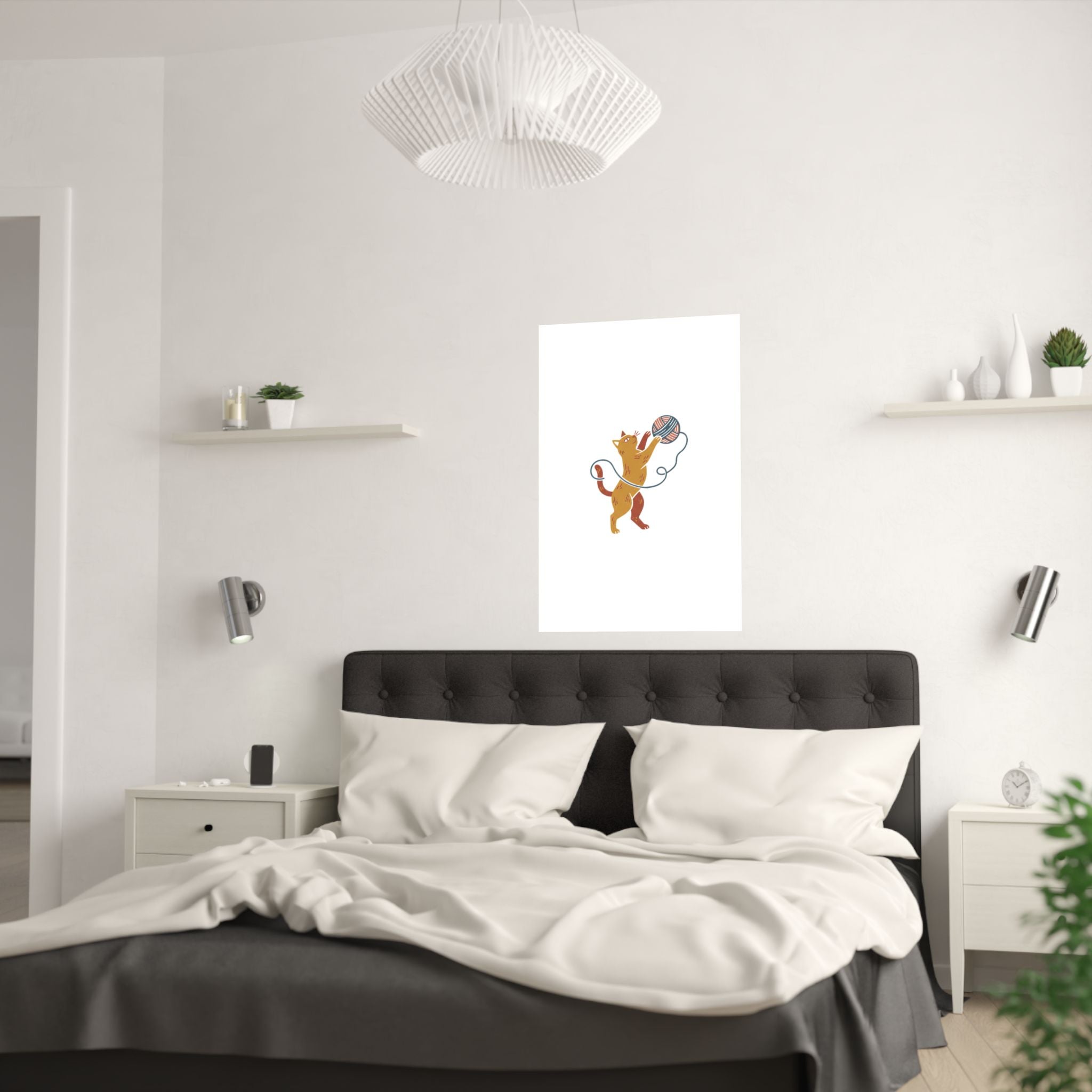 Cat Yarn Ball Poster