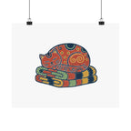 Cat On Quilt Poster