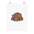 Cat On Quilt Poster