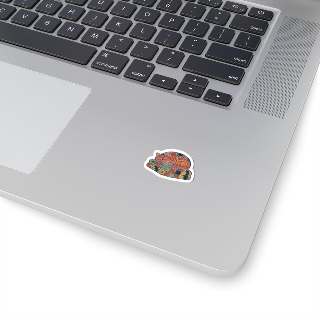 Cat On Quilt Sticker